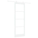 Sliding Door White 83 x 232 cm Solid Pine Wood and Glass 3332226