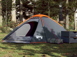 Camping Tent Dome 4-Person Grey and Orange Waterproof 94771