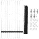Welded Wire Fence 25 x 1.2 m PVC-Coated Steel Grey Mesh 3336863