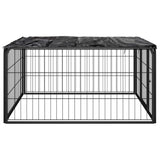 Dog Playpen 4 Panels Black 100x50 cm Powder-coated Steel 171795