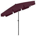 Beach Parasol Bordeaux Red 200x125 cm 314731