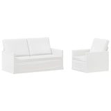 Sofa Set 2 pcs White Fabric 3433158