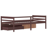 Bed Frame with Storage without Mattress Dark Brown 90x200 cm 322059