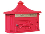 Wall Mounted Mailbox Red 40.5 x 16 x 45 cm Cast Aluminum 42023502