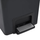 ZNTS Dustbin with Pedal Anti-fingerprint 30L Black Stainless Steel 149573