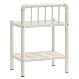 Bedside Cabinets 2 pcs White and Transparent Metal and Glass 325102