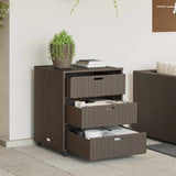 Garden Storage Cabinet Brown 55x59x69 cm Poly Rattan 365556