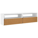 TV Cabinets 2 pcs with LED Lights White 75x35x40 cm 804392