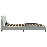 Bed Frame "Dover" Light Grey 137x190 cm Velvet 373282