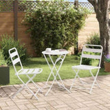 Garden Bistro Set Folding 3 pcs White Steel 42010317