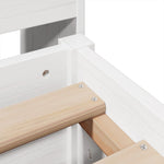 ZNTS Bed Frame without Mattress White 140x200 cm Solid Wood Pine 3323261
