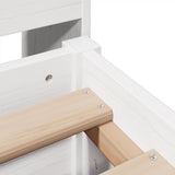ZNTS Bed Frame without Mattress White 140x200 cm Solid Wood Pine 3323261