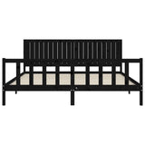 Bed Frame without Mattress Black 200x200 cm Solid Wood Pine 3192970
