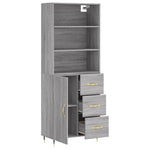 Highboard Grey Sonoma 69.5x34x180 cm Engineered Wood 3189427