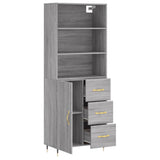 Highboard Grey Sonoma 69,5x34x180 cm Engineered Wood 3189427