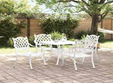 Garden Table Set 5 pcs White Cast Aluminium 3334738