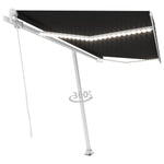 ZNTS Manual Retractable Awning with LED 450x350 cm Anthracite 3069644