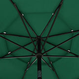 Parasol Green Polyester Large Foldable Large Garden Parasol 313877