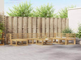 Outdoor Sofa Set 9 pcs White Solid Acacia Wood 3388068
