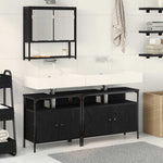 Bathroom Furniture Set with Storage 3 pcs Black 80 x 30 x 60 cm 3334356