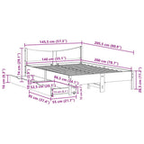 Bed Frame with Drawers White 140x200 cm Solid Wood Pine 3301906
