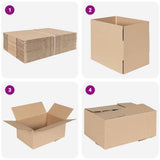 Folding Box 50 pcs Brown 30 x 21.5 x 14 cm Cardboard 4106567