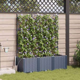 Garden Planter 3 pcs Grey 120 x 40 x 142 cm Plastic 42002876