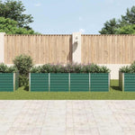 Garden Raised Bed Galvanised Steel 320x80x77 cm Green 44845
