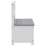 Children Storage Bench White and Grey 60x30x55 cm MDF 10407