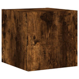 4 Piece TV Wall Cabinets with LED Lights Smoked Oak 3216885