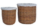 Laundry Basket 2 pcs Brown 42020974