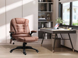 Massage Recliner Chair Heated Office Chair with Six Massage Points Microfiber Cloth 360&deg Swivel T3398P328197