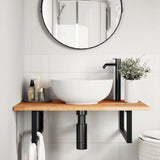 Basin Shelf Wall Mounted Steel and Solid Wood Acacia 3302825