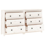 ZNTS Sideboard White 140x35x80 cm Solid Wood Pine 3114080