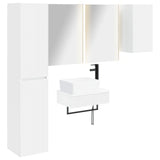 Bathroom Furniture Set 5 pcs White Engineered Wood and Glass 3407279