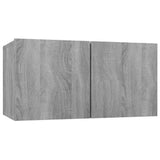 TV Cabinet Set Wall-mounted 3 pcs Grey Engineered Wood 815872