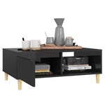 ZNTS Coffee Table High Gloss Black 90x60x35 cm Engineered Wood 806002