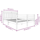 Bed Frame without Mattress White King Size Solid Wood 3100660