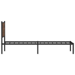 Metal Bed Frame without Mattress Brown Oak 100x200 cm 4007760