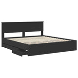 Bed Frame with Drawer Black 200 x 200 cm Engineer Wood 3407950