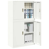 Storage Cabinet 2 pcs White 90 x 40 x 160 cm Steel Lockable 3438716