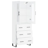 Highboard White 69.5x34x180 cm Engineered Wood 3198425
