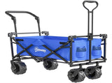 Folding Trolley Cart Storage Wagon Beach Trailer 4 Wheels with Handle Overhead Canopy Cart Push Pull T3398P377649