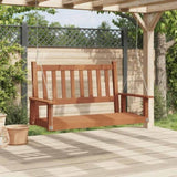 Garden Swing Bench with Metal Chains Brown Solid Wood Fir 4008977