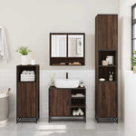 ZNTS 4 Piece Bathroom Furniture Set Brown Oak Engineered Wood 3301239