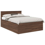 Bed Frame with Headboard Brown Oak 140 x 200 cm Engineered Wood 3408584