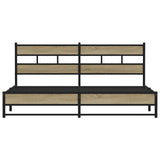 Metal Bed Frame without Mattress Sonoma Oak 200x200 cm 3308502