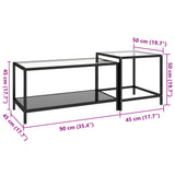 Tea Tables 2 pcs Tempered Glass Black 331614