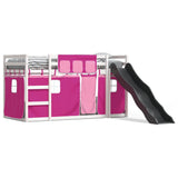 Bunk Bed without Mattress with Slide and Curtains Pink 90x190 cm Single 3284130