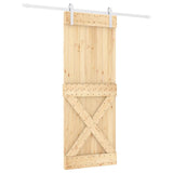 Sliding Door with Hardware Set 80x210 cm Solid Wood Pine 3203039
